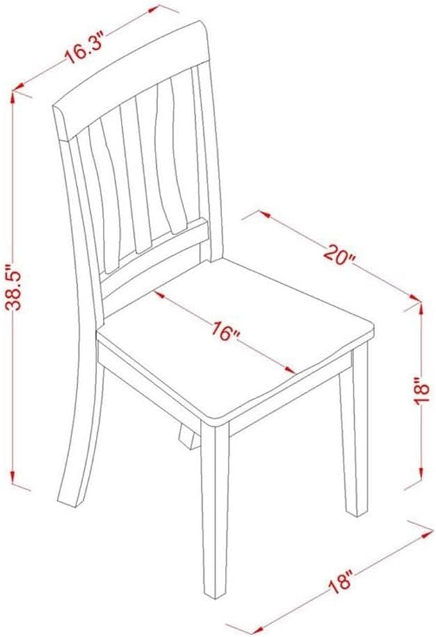 East West Furniture QUAN7-BCH-W 7 Piece Dining Table Set Consist of a Rectangle Wooden Table with Butterfly Leaf and 6 Dining Room Chairs, 40x78 Inch, Black & Cherry