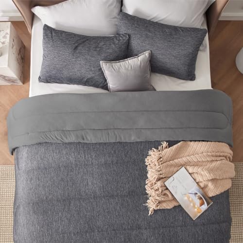 Bedsure Queen Comforter Set, All-Season & Cooling Bedding, Dark Grey - Image 5