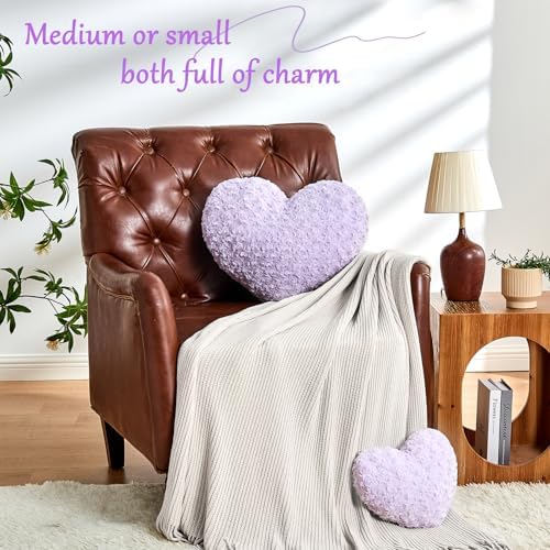 Purple Throw Pillows, Cute Heart Pillow, Decorative Pillows - Image 4
