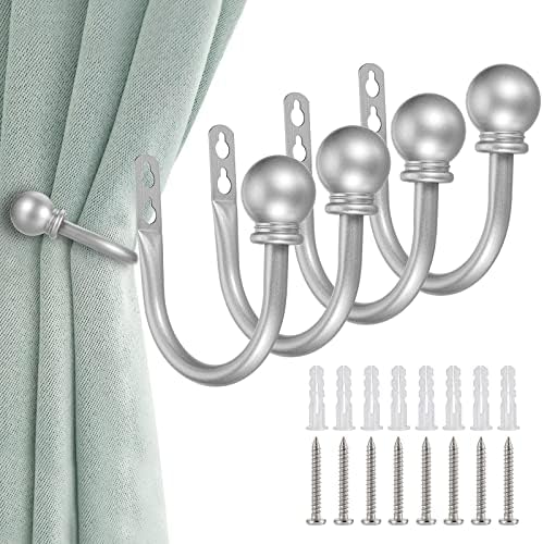Sumnacon Curtain Holdbacks 4 Pcs Wall Mounted Curtain Tiebacks by Sumnacon