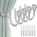Sumnacon Curtain Holdbacks 4 Pcs Wall Mounted Curtain Tiebacks by Sumnacon
