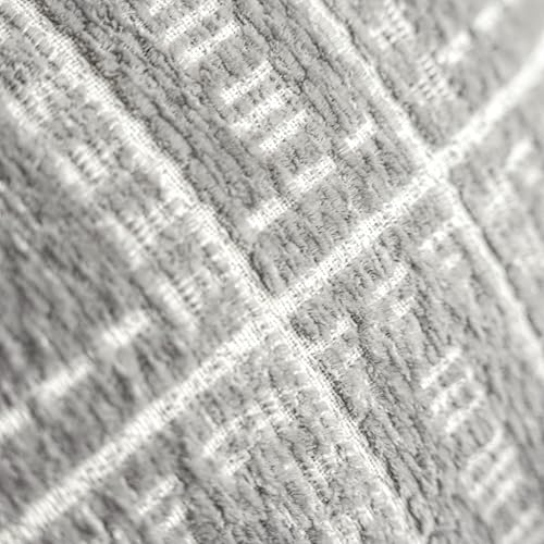 Decorative Throw Pillow Covers 20x20 Set of 2, Boho Light Gray Chenille Accent - Image 4