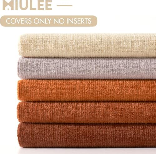 MIULEE Fall Orange Chenille Couch Throw Pillow Covers - Image 6