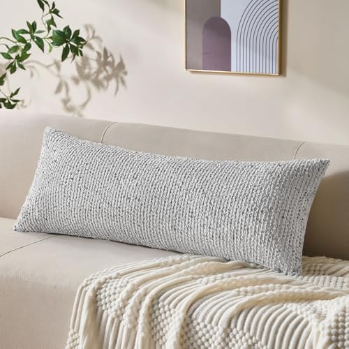 Soft Wool Decorative Throw Pillow Covers 14x36 Blue SY011C14 by Allorry