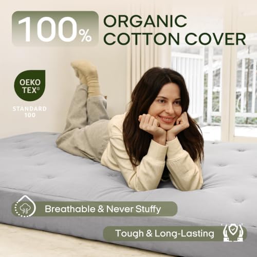 ZonLi Japanese Floor Futon Mattress 100% Cotton Washable Cover Foldable - Image 3