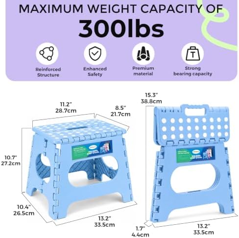 Dyforce Kids Step Stool 11 Inch, 300lbs Folding Step Stool - Image 2