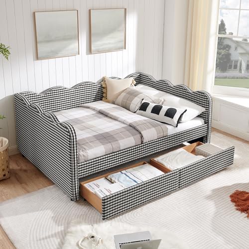 KEIKI Full Size Upholstery Gingham Daybed by KEIKI