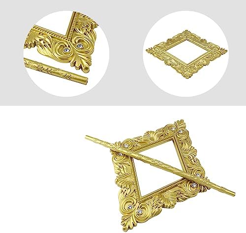 2 Pack Gold Rhombus Curtain Tiebacks, Square Drapery Holdbacks - Image 3