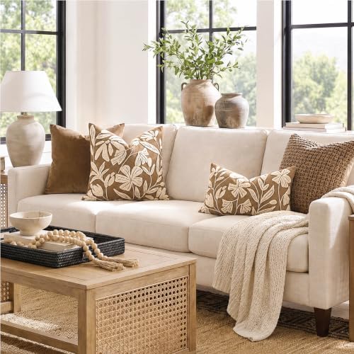 BlissBlush 12x20 Fall Lumbar Pillow Cover, Rectangular Brown Decorative Throw - Image 3
