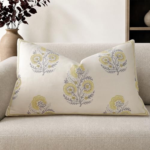 YCOLL Vintage Floral 12x20 Lumbar Pillow Cover Pack of 1, Double-Sided by PillowCoversExpert