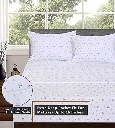 RUVANTI 100% Cotton Percale King Sheets, King Size Sheets Set - Image 5