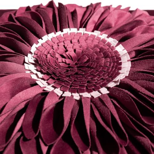 OiseauVoler 3D Sunflowers Throw Pillow Cover 18 x 18 Inch Wine Red - Image 5