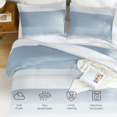 Litanika Grey Blue California King Comforter Set - Image 5