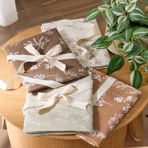 Bedsure Floral Comforter Set Cute Bedding Set Twin/Twin XL Reversible Beige - Image 6