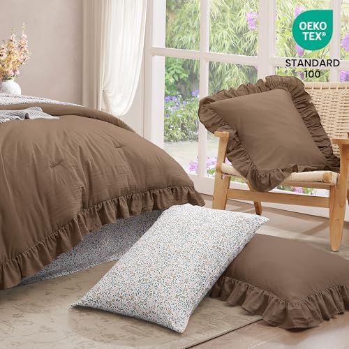 BLOOMHAVEN Oversized King Comforter Sets-7 Pieces Ruffle Bedding - Image 5