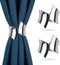 2 Pack Slivery Wire Drawing Spring Clip Curtain Tiebacks Holdback Buckles by BetterLifeinHouse