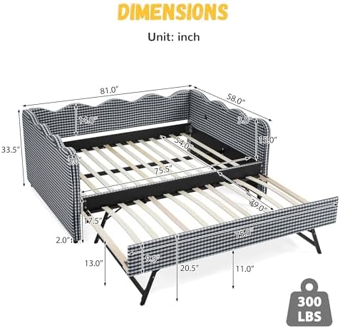 DEINPPA Full Size Gingham Daybed - Image 2