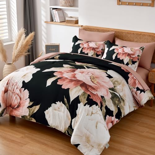 Dobuyly Black Queen Comforter Set 7 Piece Bed in a Bag, Soft Microfiber - Image 2