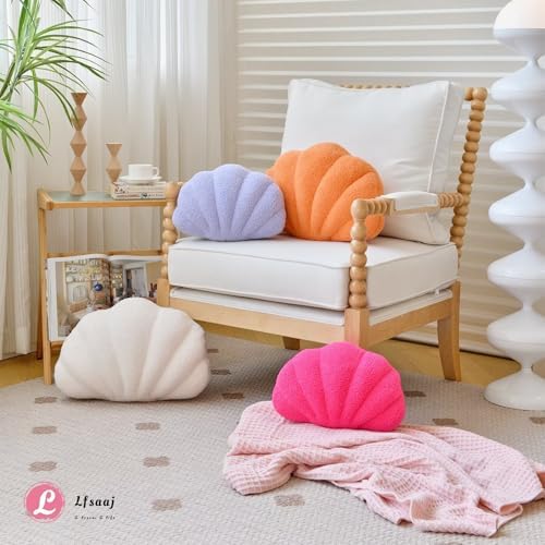 Lfsaaj Orange Seashell Throw Pillows, Shell Shaped Throw Pillows, 13 Inch Soft - Image 5