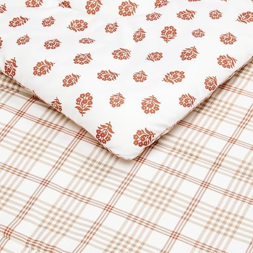 Amazon Basics Lightweight Polyester Microfiber Comforter Set, Off White Floral - Image 3