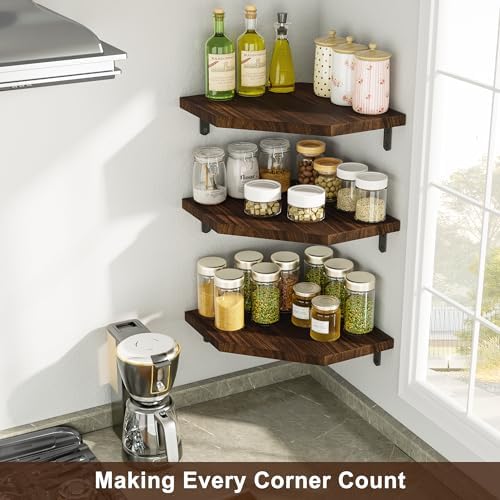 Alsonerbay Pine Wood Corner Shelves - Image 5