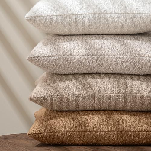 MIULEE 12x20 Decorative Lumbar Boucle Couch Pillow Covers White - Image 5