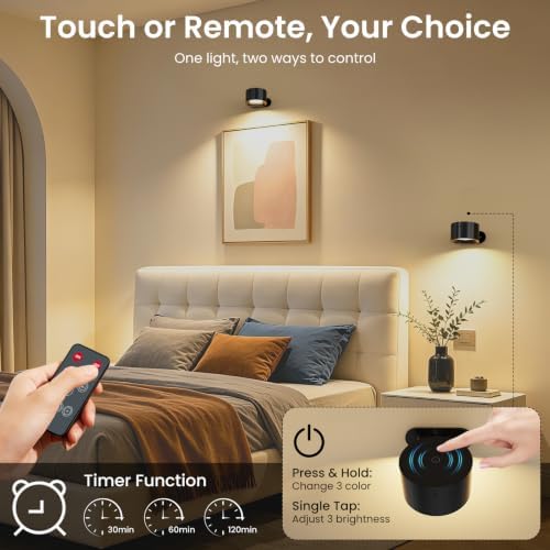 Koopala 3PACK Rechargeable LED Wall Sconce, Cordless Battery - Image 4