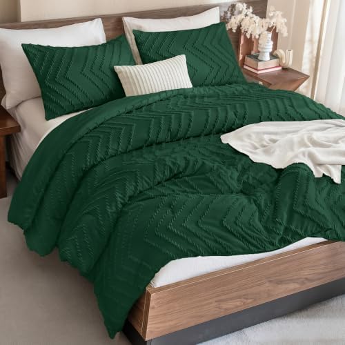 Andency Dark Emerald Green Oversized King Comforter Set 120x98 Extra Large by Andency