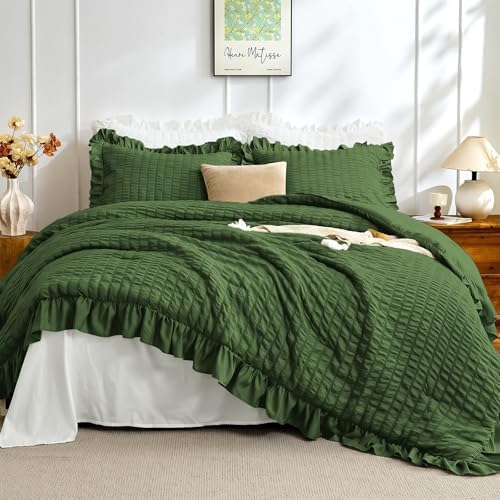 JOLLYVOGUE Dark Green Oversized King Comforter Set by JOLLYVOGUE
