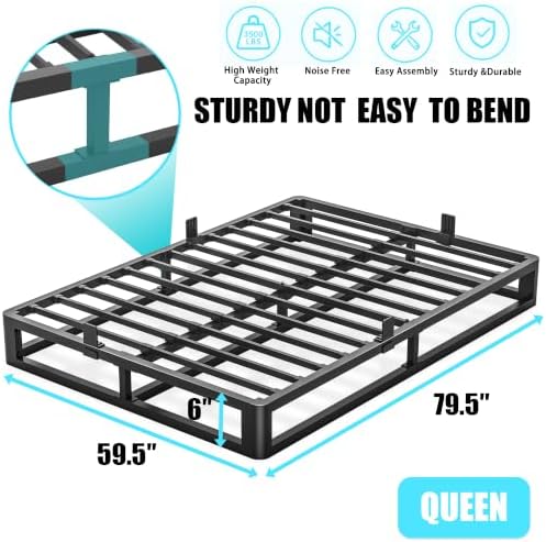 Bilily 6 Inch Queen Bed Frame - Image 3