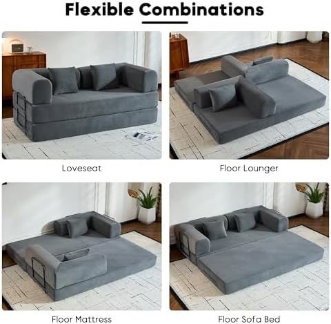 78" Convertible Floor Sofa Bed, Boneless Couches - Image 4