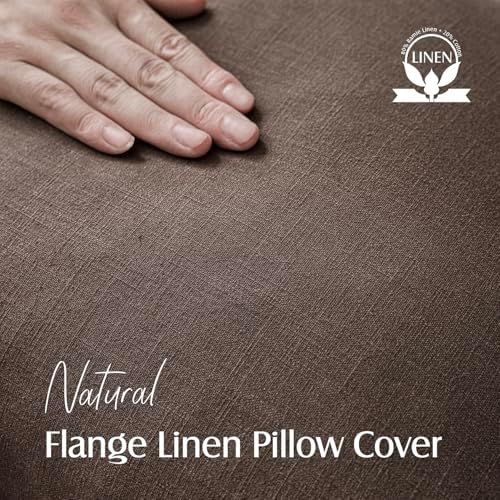 Foindtower Linen Solid Decorative Throw Pillow Covers 16x16 Reddish Brown - Image 2