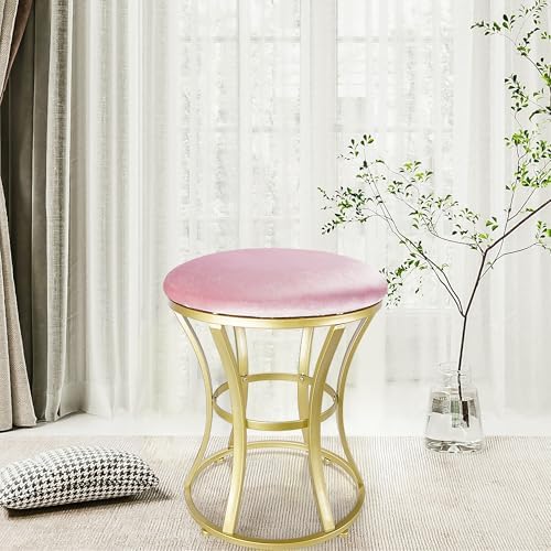 Vanity Chair, Small Velvet Vanity Stool & Ottoman Bench - Image 2