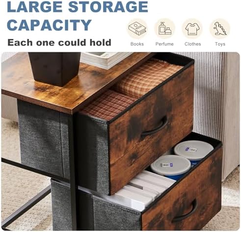 DUMOS Nightstand Set of 2, Small Dresser - Image 4