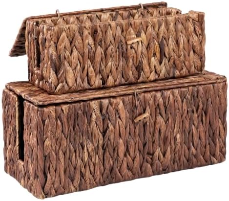 Cable Management Box with Lid, 2 Side Open Slots Storage Box to Hide Cords by Posprica