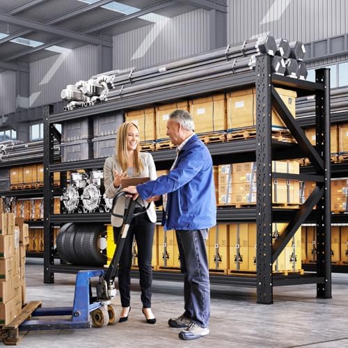 79"W garage shelving 6000LBS Heavy Duty Storage Shelves 4 Tier Metal Shelving - Image 2