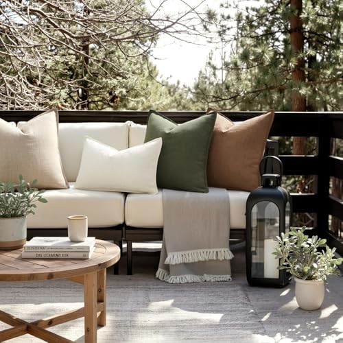 MIULEE Thick Textured Euro Sham Throw Pillow Covers 26x26 Inch Brown Sugar - Image 6