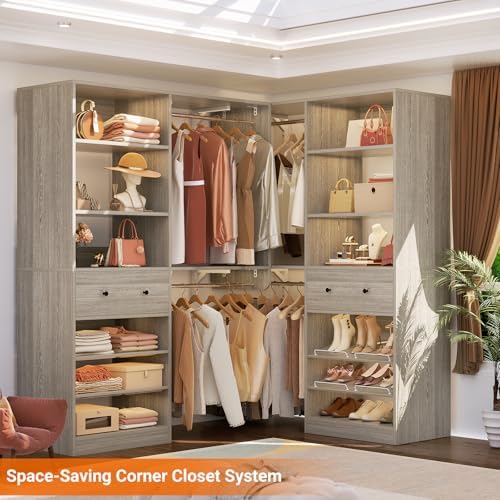 120 Inch Reversible Set of 2 Wood Closet Organizer System - Image 7