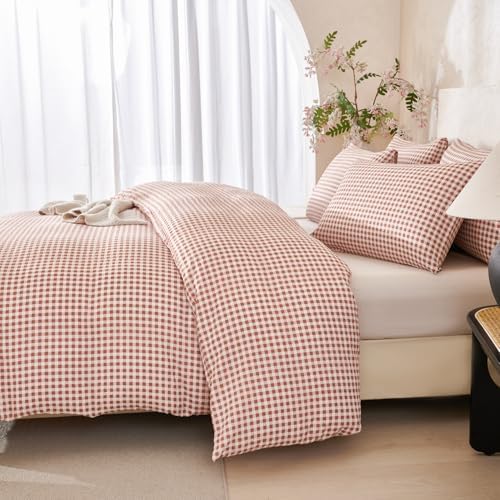 Brown Comforter King Size Set Grid 100% Soft Washed Microfiber Jacquard 3 - Image 6