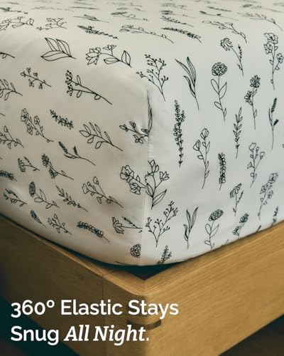 Queen 4 Piece Boho Botanical Floral Sheet Set - Image 5