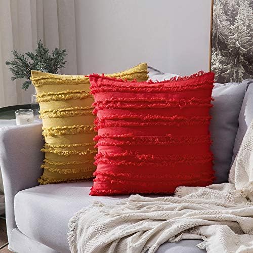 MIULEE Boho Linen Striped Throw Pillow Covers 18x18 - Image 3