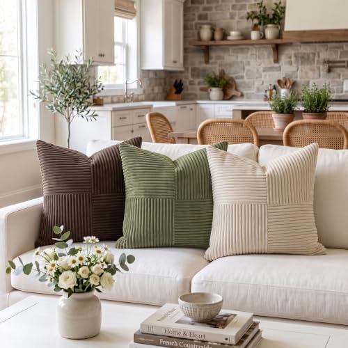 Fancy Homi Olive Green Big Decorative Throw Pillow Covers 24x24 Inch - Image 2
