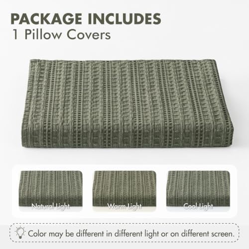 Decorative Waffle Lumbar Pillow Cover 14x36 Olive Green No Instert - Image 7