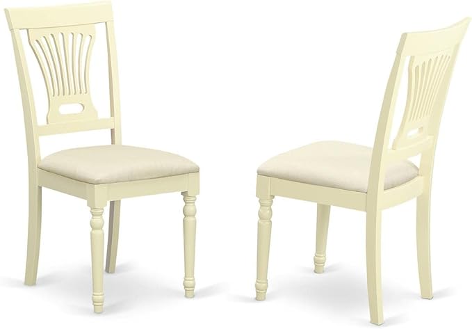 East West Furniture HLPL5-BMK-C 5 Piece Modern Dining Table Set Includes a Round Wooden Table with Pedestal and 4 Linen Fabric Kitchen Dining Chairs, 42x42 Inch, Buttermilk & Cherry