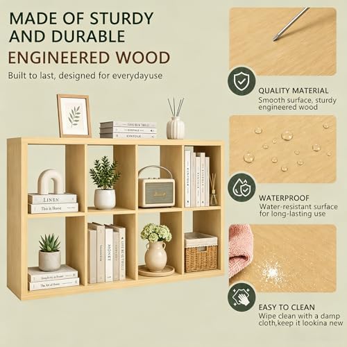CTESNE【Wooden Thick Frame 8 Cube Storage Organizer Shelf - Image 4