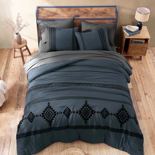 MaiRêve Embroidery Oversized Queen Comforter Set 7 Pieces Bed in a Bag - Image 4