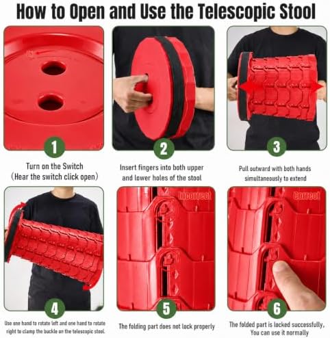 Doseno Collapsible Stool, Foldable Portable Stool - Image 3