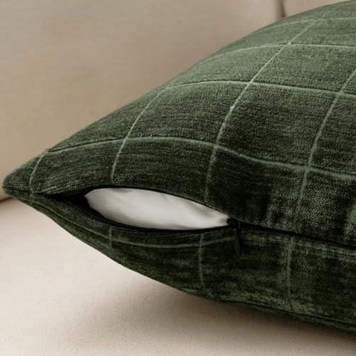 MIULEE Christmas Dark Green Plaid Decorative Throw Pillow Covers - Image 7