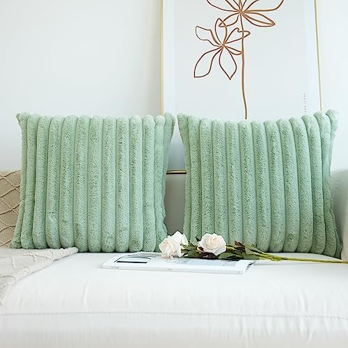 JOJUSIS Pack of 2 Faux Fur Plush Decorative Throw Pillow Covers Couch Cushion - Image 7