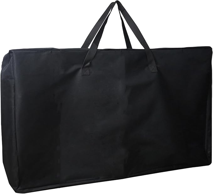 4/6/ 8 Foot Folding Table Storage Bag, Waterproof Heavy Duty Large Carrying Bag for Folding Tables, Picnic/Camp Tables Cover with Durable Zipper & Shoulder Strap, 31" D X 49" W X4.7 H, Black